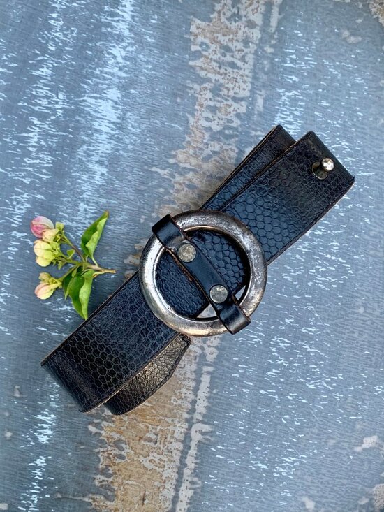 Vintage HTC Hollywood Trading Company rock, punk, goth leather belt main image 9